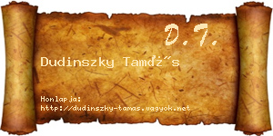 Dudinszky Tamás névjegykártya