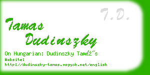 tamas dudinszky business card